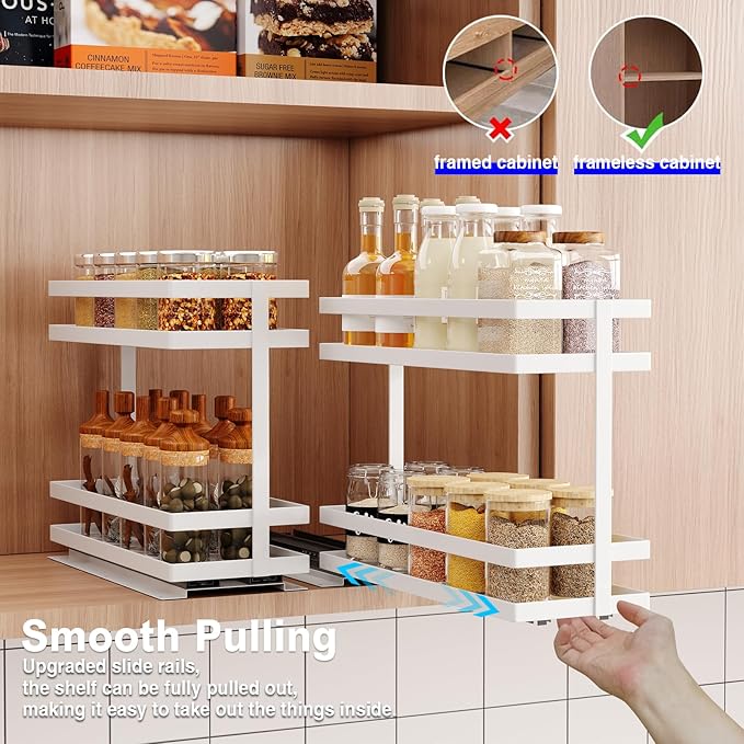 Mustorn 2 Pack Pull Out Spice Rack Organizer - Image 4