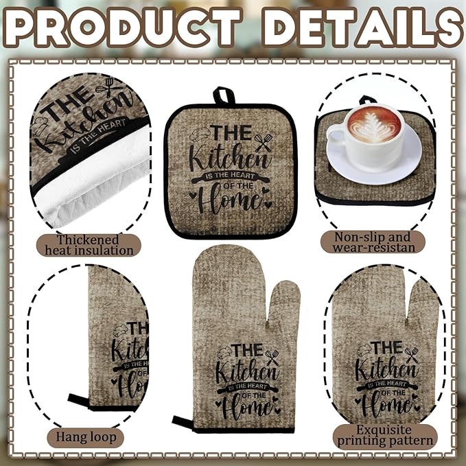 Fourluoo 10 Pcs Farmhouse Kitchen Decor and Accessories Set 4 Kitchen Towels 2 - Image 5