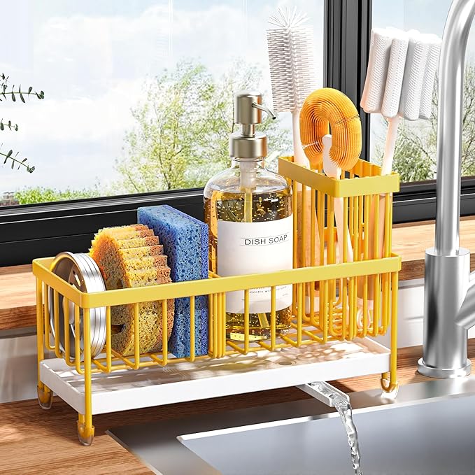 Cisily Sponge Holder for Kitchen Sink, Sink Caddy Organizer - Image 8
