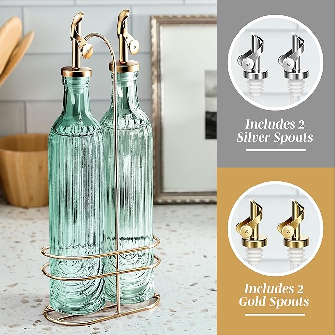 COOK WITH COLOR Glass Olive Oil Bottle Dispenser - Image 4