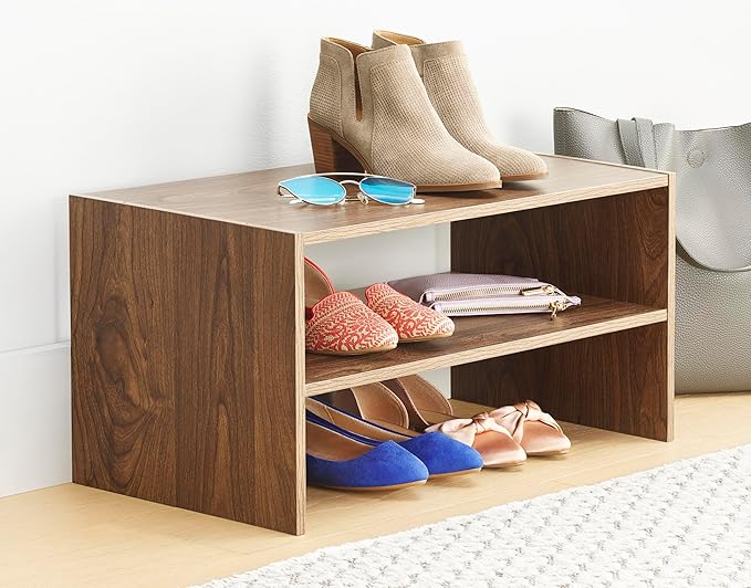 Whitmor Wood Stackable 2-Shelf Shoe Rack, 24 inches - Image 2