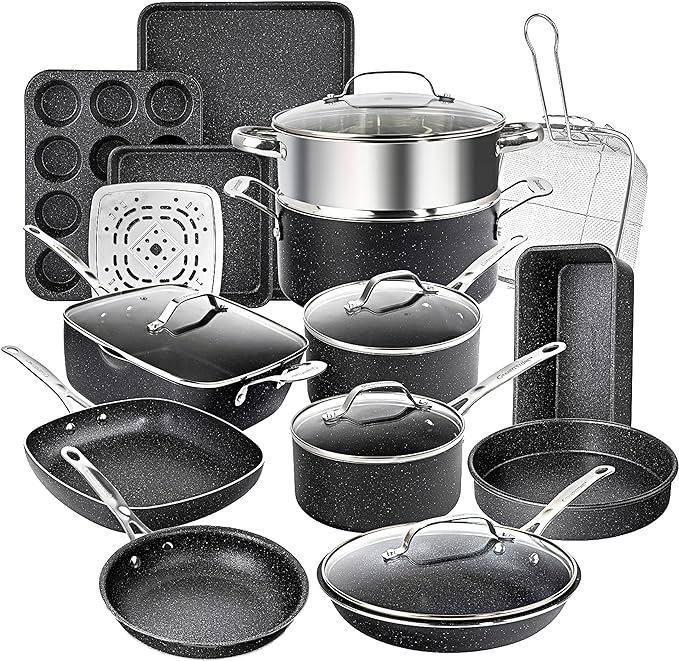 Granitestone 20 Pc Pots and Pans Set Nonstick Kitchen Cookware Set by Granitestone+