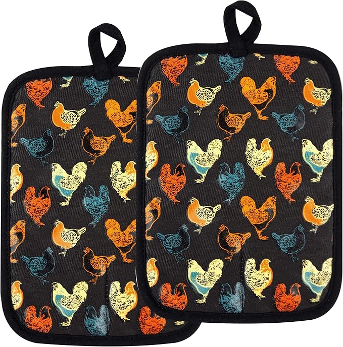 Pot Holders Set of 2 Heat Resistant 480 ℉Non Slip Clear Silicone Printed by REDLMLDETA