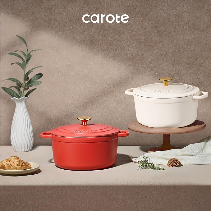 CAROTE Enameled Cast Iron Dutch Oven Pot - Image 7