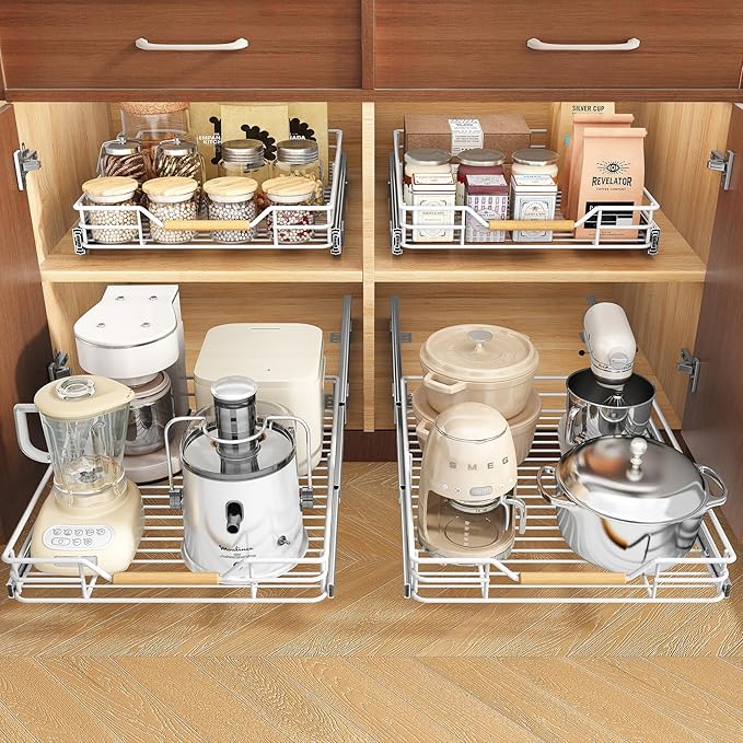 Pull out Cabinet Organizer, Heavy Duty Smooth Sliding Under Cabinet Shelves - Image 2
