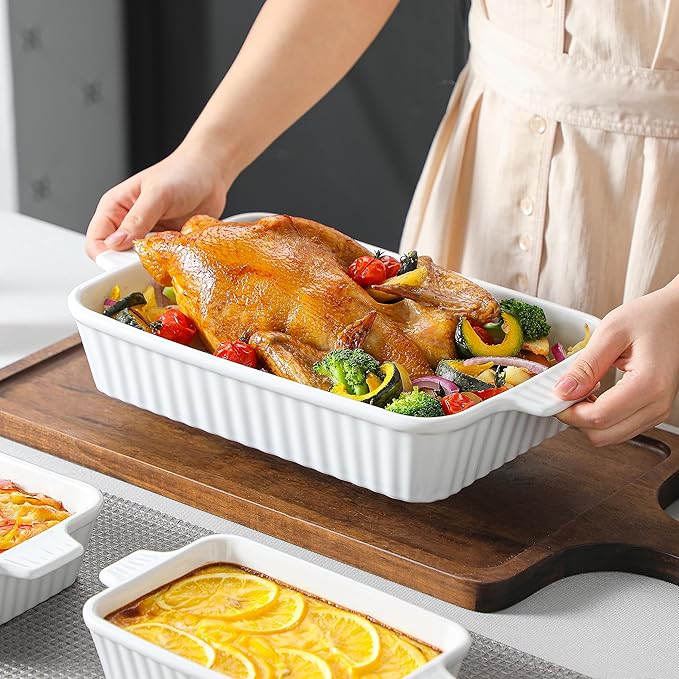 MALACASA Casserole Dishes for Oven, Porcelain Baking Dishes, Ceramic Bakeware - Image 8