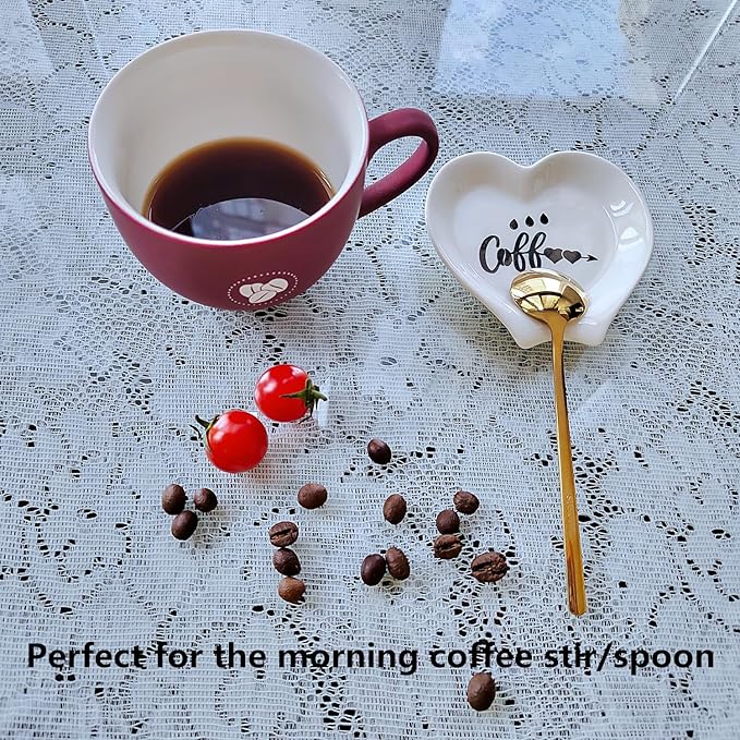 Heart-shaped Coffee Spoon Rest, Mini Coffee Spoon Holder, Coffee Stirrers - Image 4