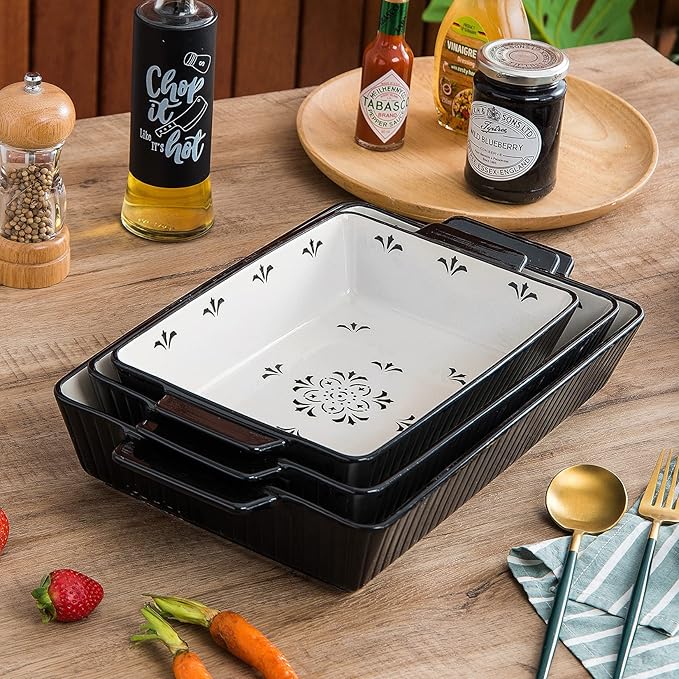 Baking Dishes Bakeware Set Ceramic Casserole Dish, Rectangular Shape, Oven safe - Image 5