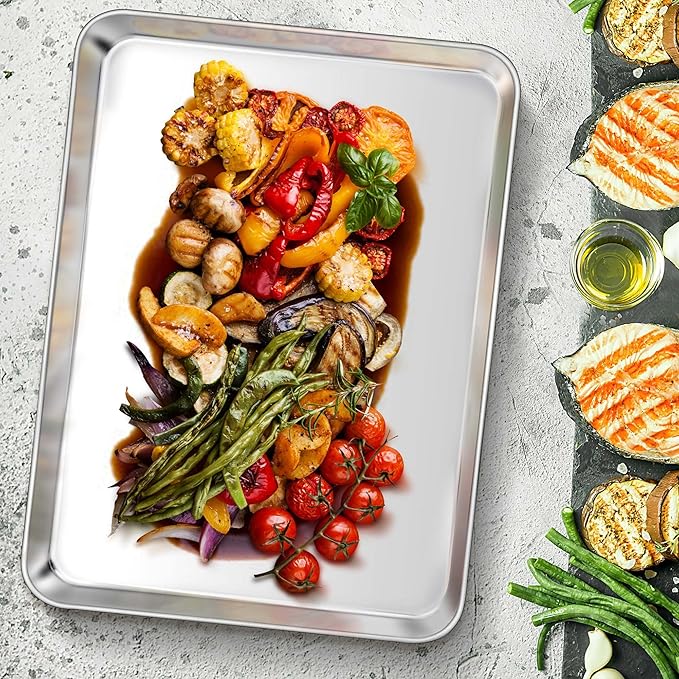 TeamFar Baking Sheet, 17.6’’ x 13’’ x 1’’ Stainless Steel Large Cookie Sheet - Image 6