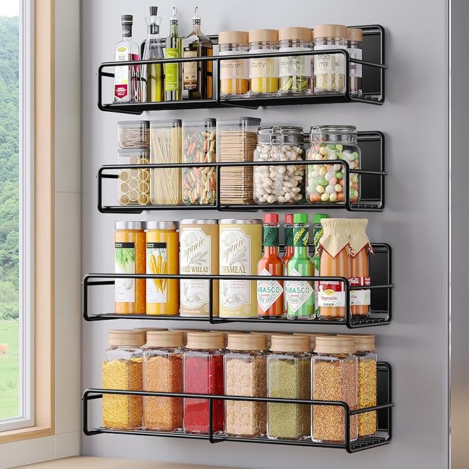 Mystozer 4 Pack Magnetic Spice Rack by Mystozer