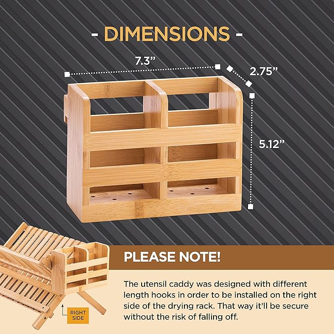 Bamboo Utensil Holder for Dish Rack - Image 5