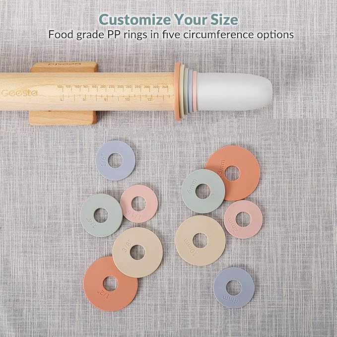 Geesta Adjustable Wood Rolling Pin - Image 3