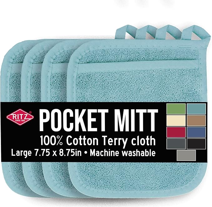 RITZ Terry Pocket Mitt & Hot Pad: Unparalleled Heat Resistant, Durable 100% by Ritz+Foodservice