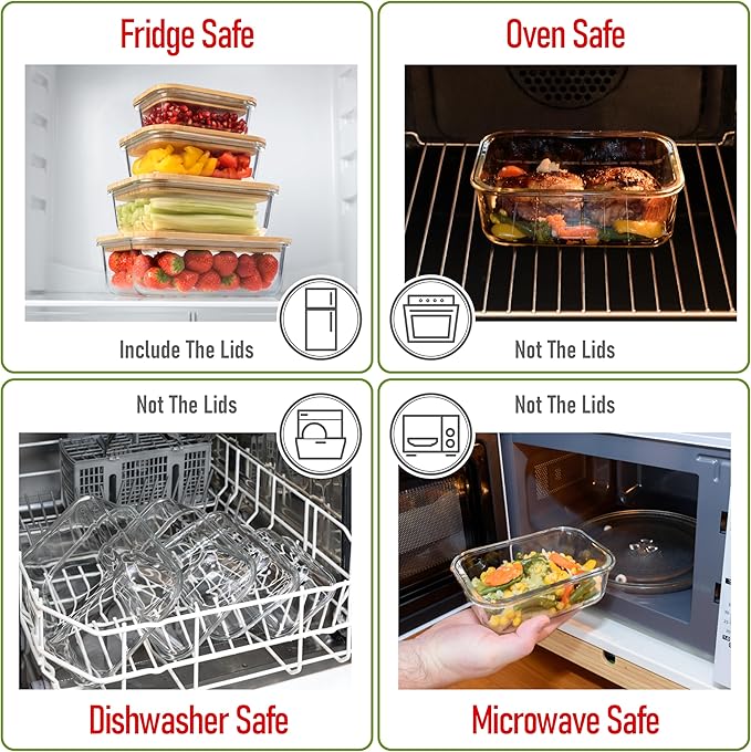 Set of 4 Stackable Space-Saving Nesting Glass Containers - Image 5