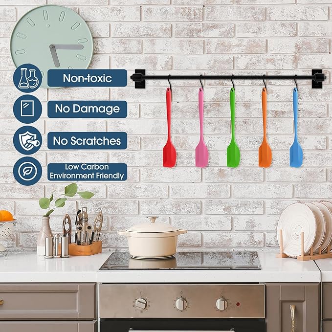Irenare 65 Pcs Mini Silicone Spatulas Bulk 8.3 Inch Heat Resistant Scrapers - Image 6