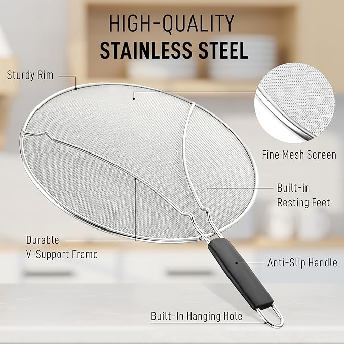 Zulay Kitchen Splatter Screen for Frying Pan - Image 2