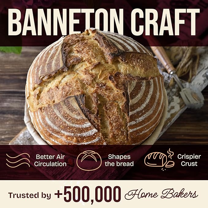 Superbaking 2 pcs Banneton Bread Proofing Basket, Sourdough Starter Kit - Image 6