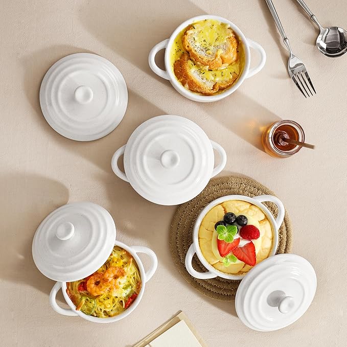 MALACASA Mini Cocotte Set - 12 OZ Small Casserole Dishes - Image 7