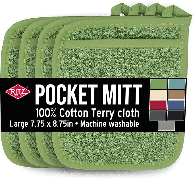 RITZ Terry Pocket Mitt & Hot Pad: Unparalleled Heat Resistant, Durable 100% by Ritz+Foodservice
