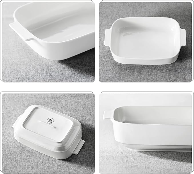 MALACASA Casserole Dishes for Oven, Ceramic Baking Dishes Set of 3, Rectangular - Image 8
