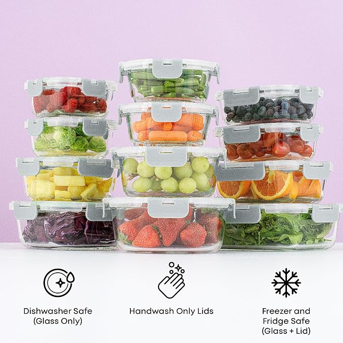 JoyJolt 24pc Borosilicate Glass Storage Containers - Image 2