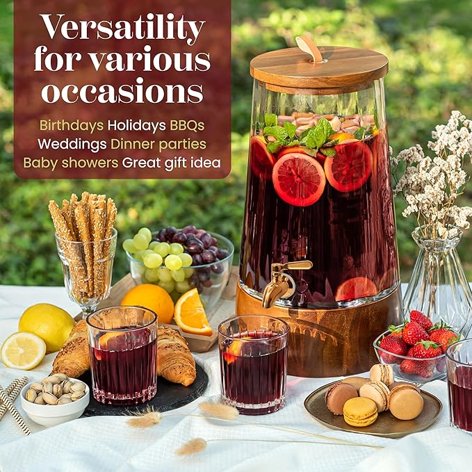 FOODLE Large Glass Drink Dispenser - Image 2
