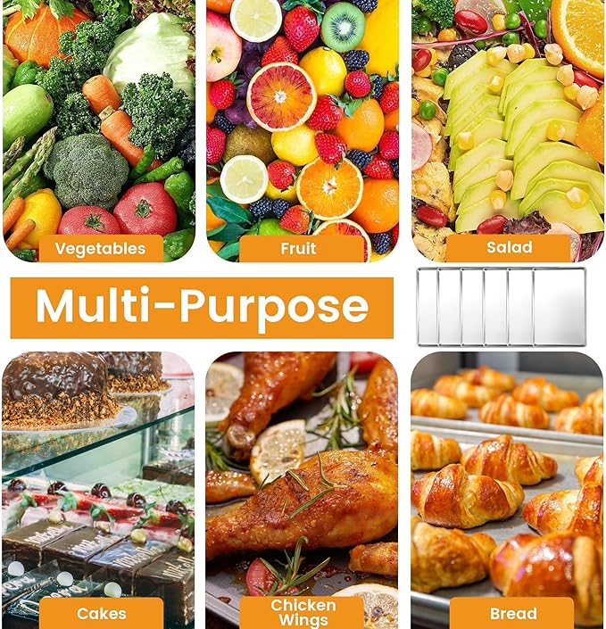 6 Pack Half Size Baking Sheet Pan, Aluminum Commercial Cookie Sheet Pan - Image 8
