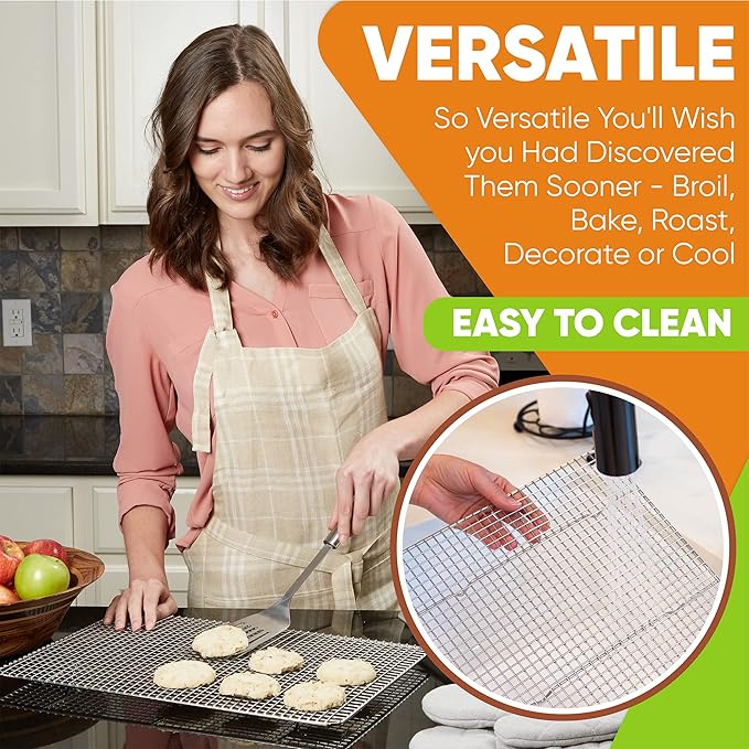 Spring Chef 11.5 x 16.5 Inch Stainless Steel Cooling Racks - Image 4