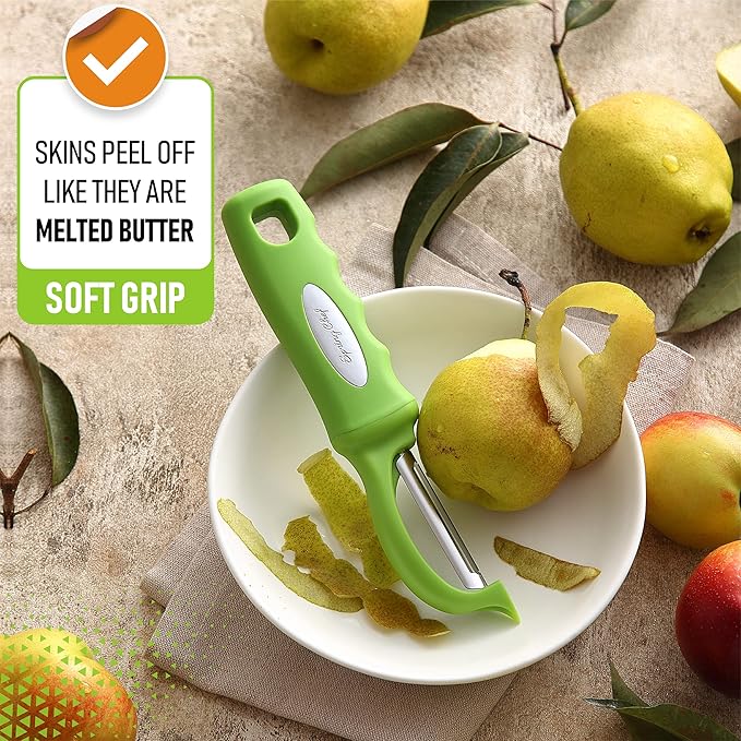 Spring Chef Premium Swivel Vegetable Peeler, Soft Grip Handle and Ultra Sharp - Image 4