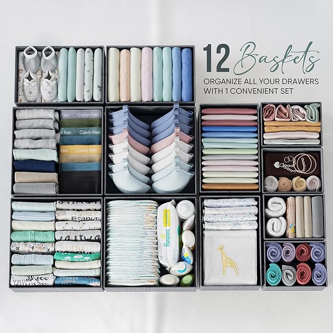 Drawer Organizer Set of 12 Dark Grey - Image 3