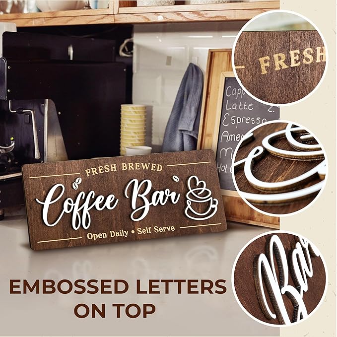 Woodamore Coffee Bar Signs for Wall Decor - Image 5