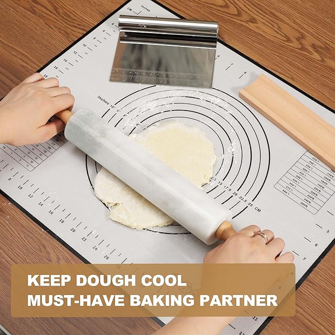 Koville African Natural Marble Rolling Pin, Non-Stick Polished Dough Roller - Image 7
