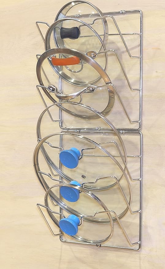 Simple Houseware 2-Pack Cabinet Door/Wall Mount Pot Lid Organizer Rack - Image 4