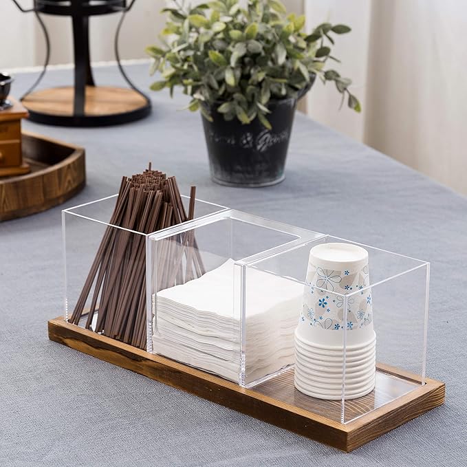 MyGift Modern Modular Coffee and Tea Station Organizer - Image 3