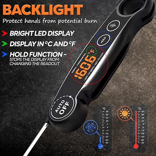 1 Second Instant Read Food Thermometer Rechargeable Meat Thermometer Digital - Image 5