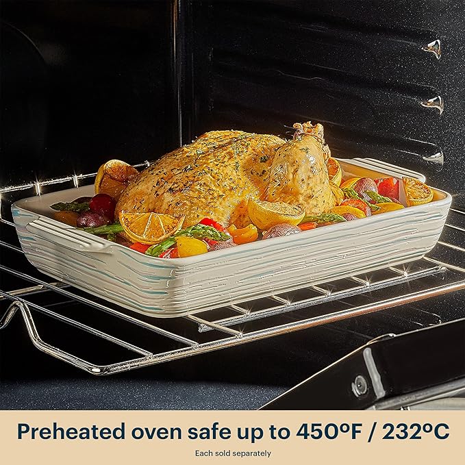 Pyrex 3-Piece Round Ceramic Bakeware Set, Lasagna Oven Pans, - Image 7