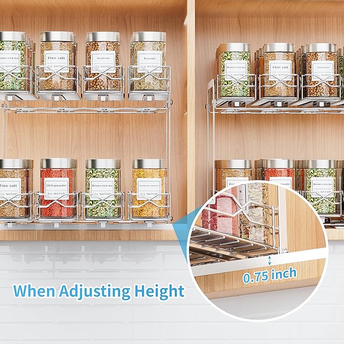 BOIVSHI Spice Rack Organizer, Heavy Duty Vertical Spice Rack Pull Out - Image 7