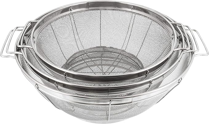 U.S. Kitchen Supply Set of 3 Stainless Steel Colander Strainers Net Baskets 5 - Image 5