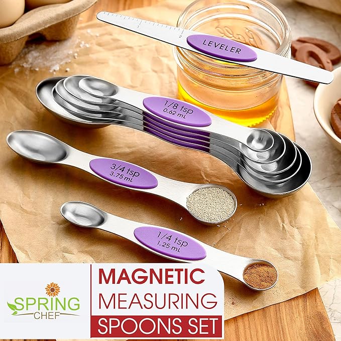 Spring Chef Stainless Steel Magnetic Measuring Spoons Set of 8 - Image 7