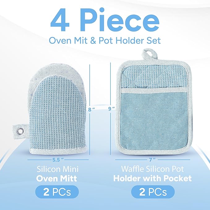 Casa Platino BBQ Gloves & Potholders Set, Holder - Image 2