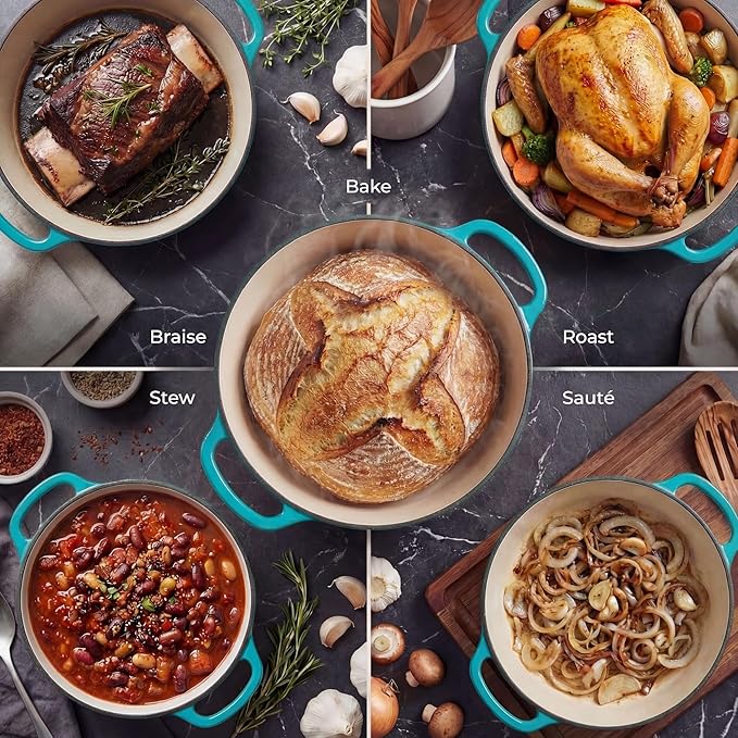 Zulay Kitchen 6 Quart Enameled Cast Iron Dutch Oven Pot - Image 3