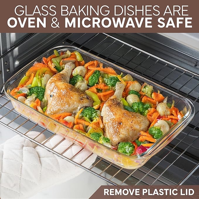 COOK WITH COLOR 8 PC. Glass Baking Dish Set with Lids - Image 6