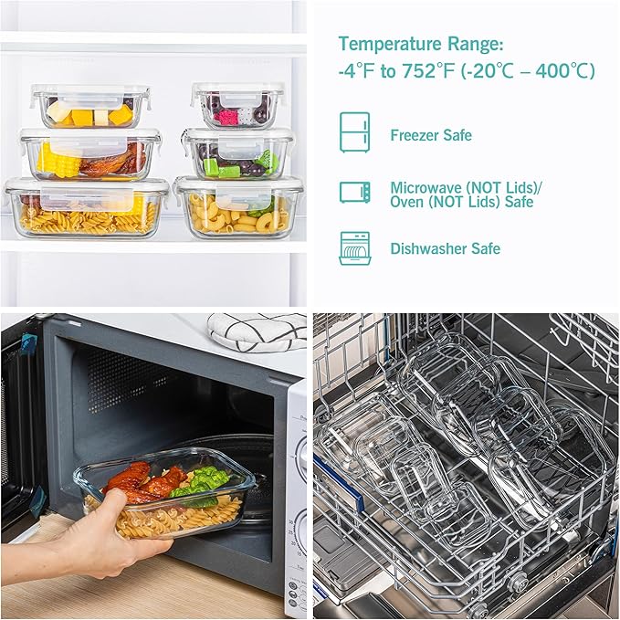 Vtopmart 8 Pack Glass Food Storage Containers - Image 4