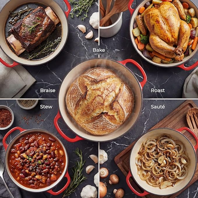 Zulay Kitchen 7.7 Quart Enameled Cast Iron Dutch Oven Pot - Image 3