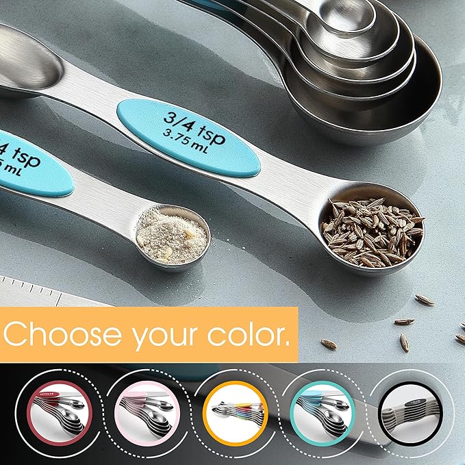 Spring Chef Stainless Steel Magnetic Measuring Spoons Set of 8 - Image 7