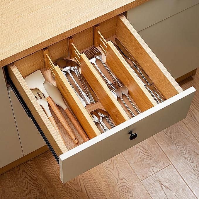 Fabsome Dresser Drawer Organizers 6 Pack, 4.65'' High Adjustable from 12.5-17‘’ - Image 7