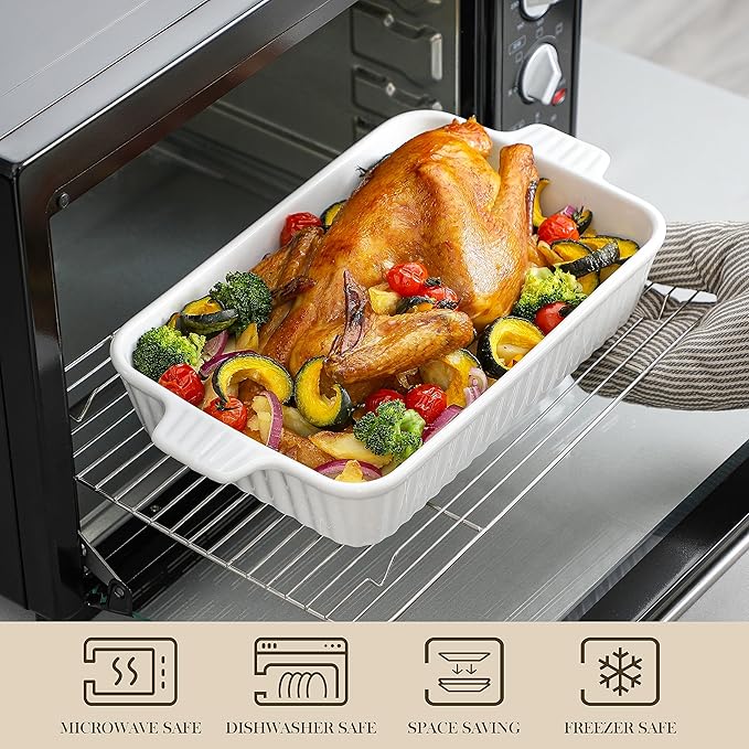 MALACASA Casserole Dishes for Oven, Porcelain Baking Dishes, Ceramic Bakeware - Image 5
