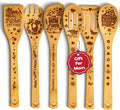 Cooking Gifts For Mom Wooden Spoons for Cooking 6-Piece by WOODLANDSUSA