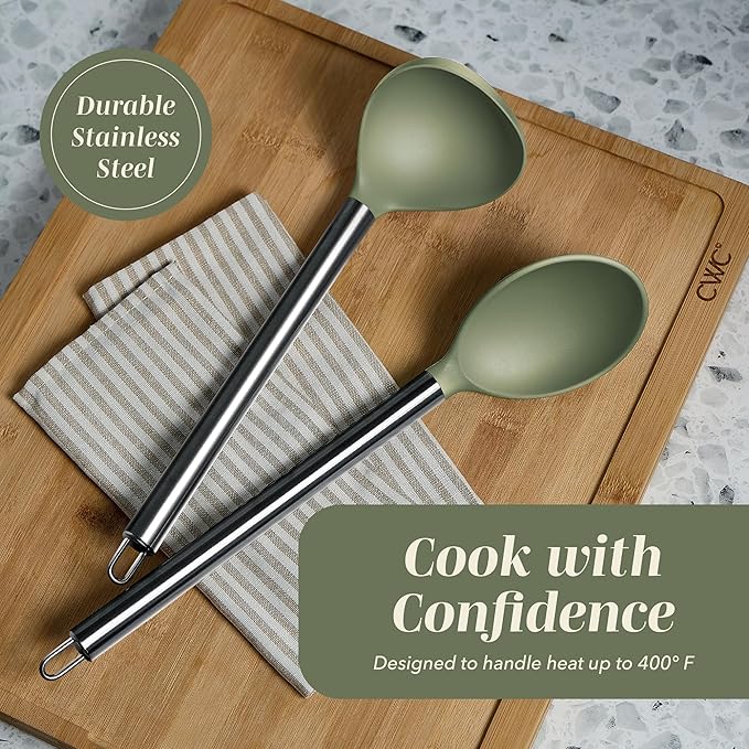 COOK WITH COLOR Silicone Cooking Utensils, Kitchen Utensil Set, Cooking Utensils - Image 5