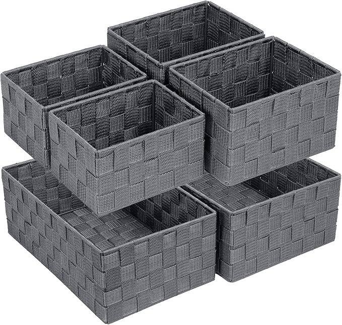 Posprica Woven Storage Baskets for Organizing 6 Pack, Large&Small Storage Cube by Posprica